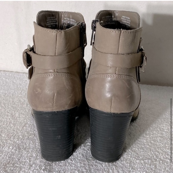 Rockport Tan Leather Chunky Heel Round Toe Ankle Boots Booties 5 - Picture 6 of 14